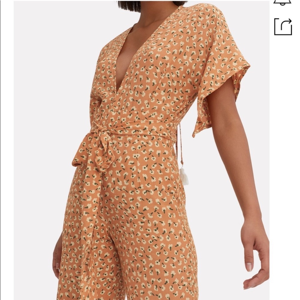 Faithfull The Brand Cedric Jumpsuit Vintage Bloom Peach Floral Women’s Large 8 - Picture 4 of 17